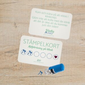 Stämpelkort "Miljöträning på klinik" inkl stämpel